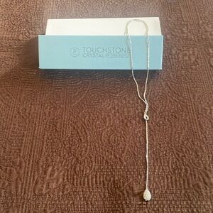 Touchstone crystal, lariat necklace
